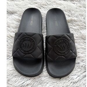 Nine West Black‎ Quilted Slides